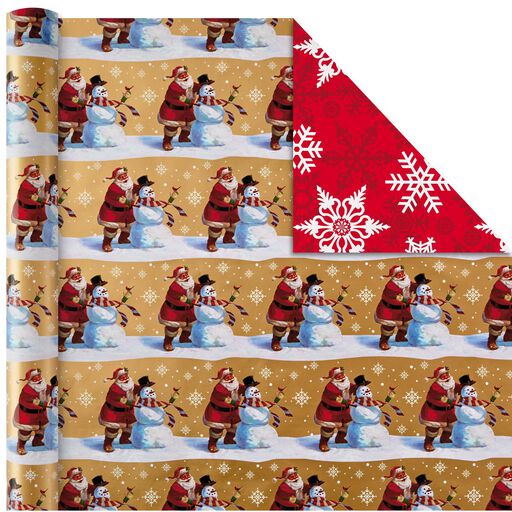 Traditional Christmas 4-Pack Reversible Wrapping Paper Rolls, 150 sq. ft., 