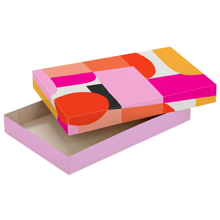 Celebrate birthdays, anniversaries and special occasions with this trio of small gift boxes in mod feminine designs. Assorted 2-piece gift boxes come with coordinating pink bases.  image number 4