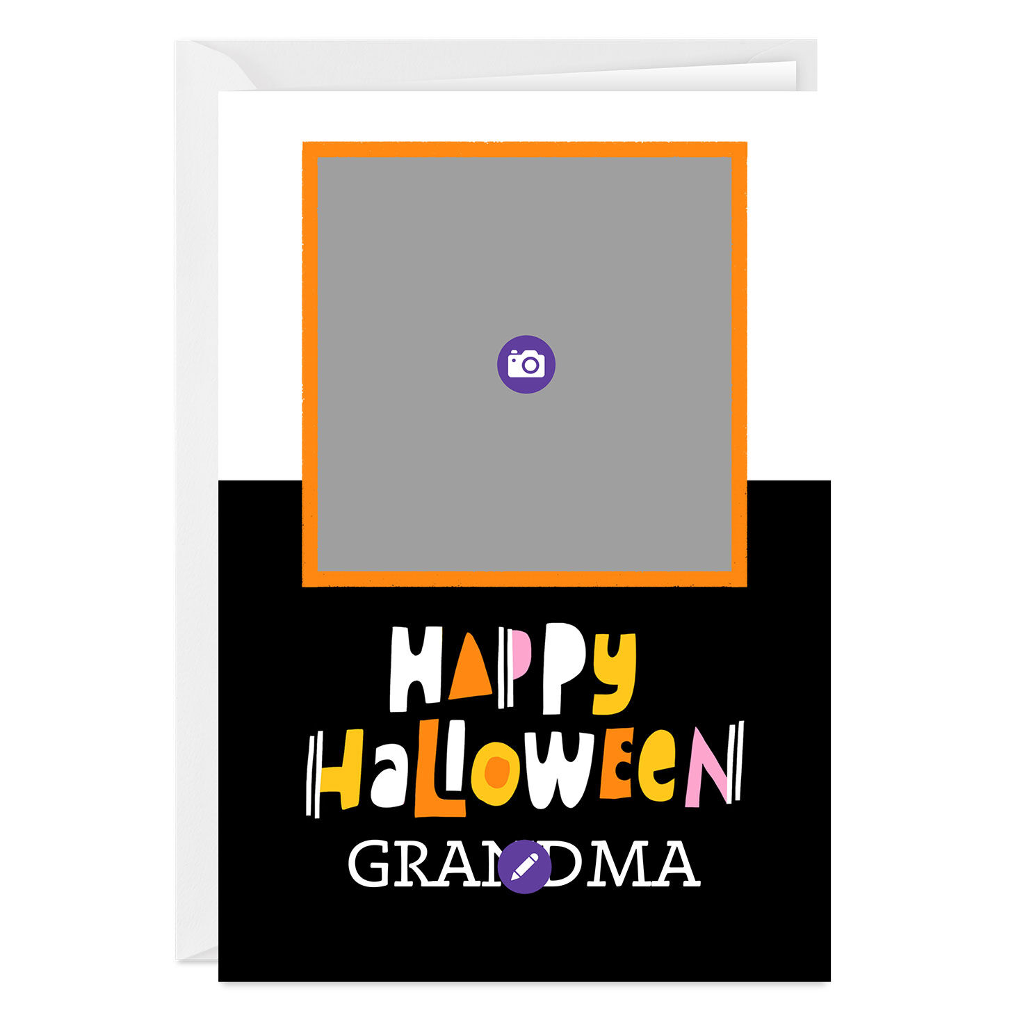 Personalized Lettering Happy Halloween Photo Card  image number 3