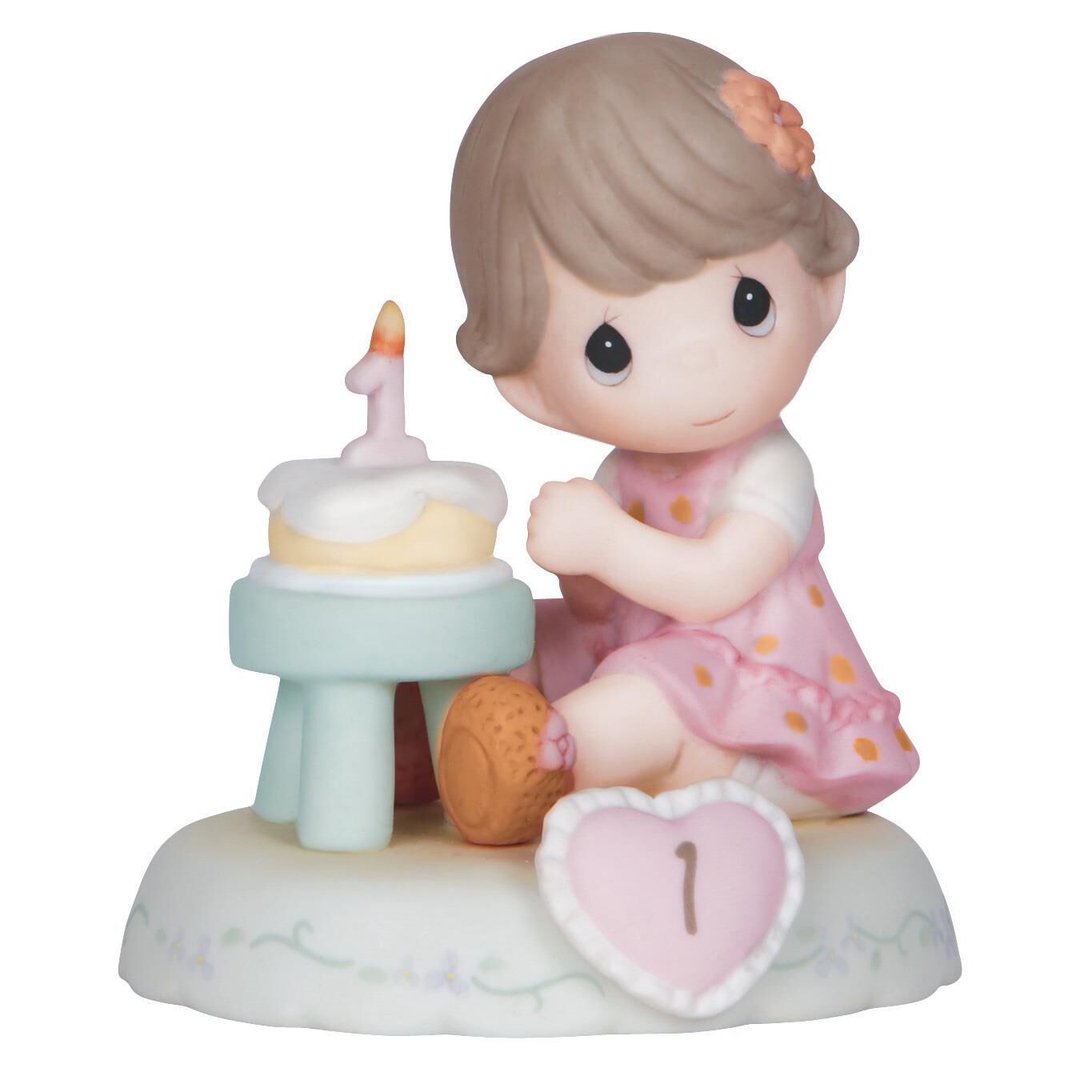 Precious Moments Growing In Grace Brunette Hair Girl Figurine