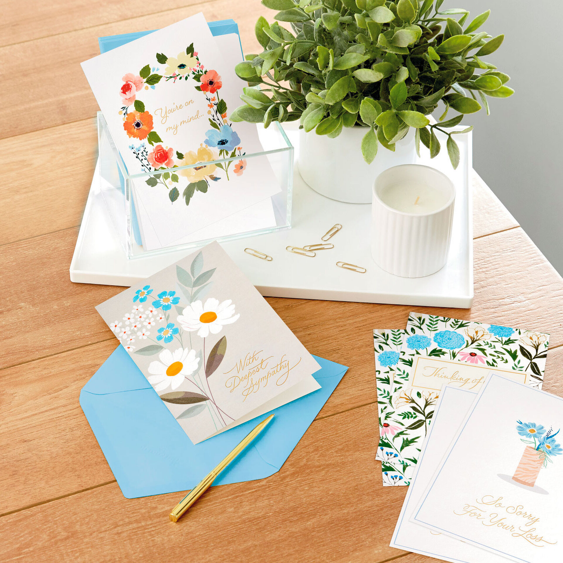 Peaceful Flowers Boxed Sympathy Cards Assortment, Pack of 16 Boxed