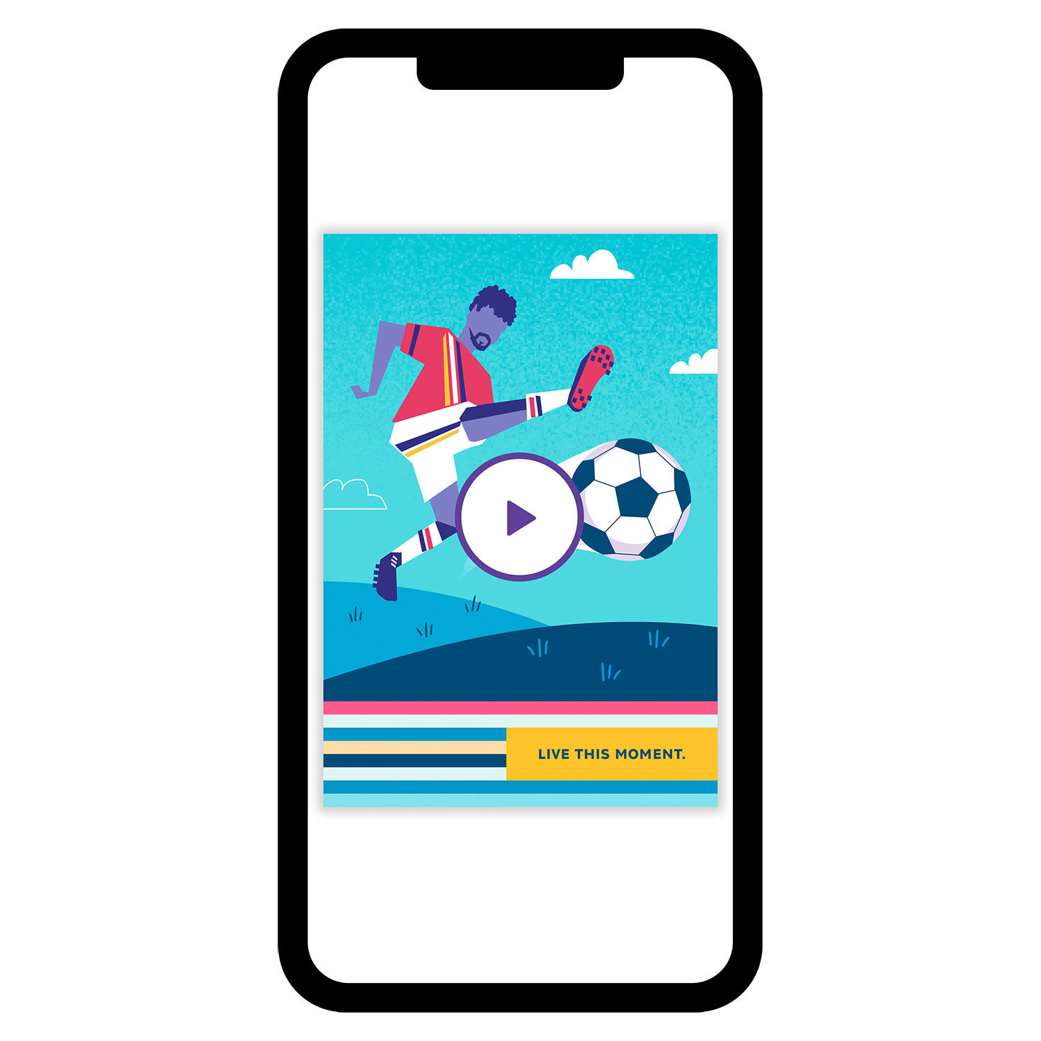 Soccer Live This Moment Custom eCard