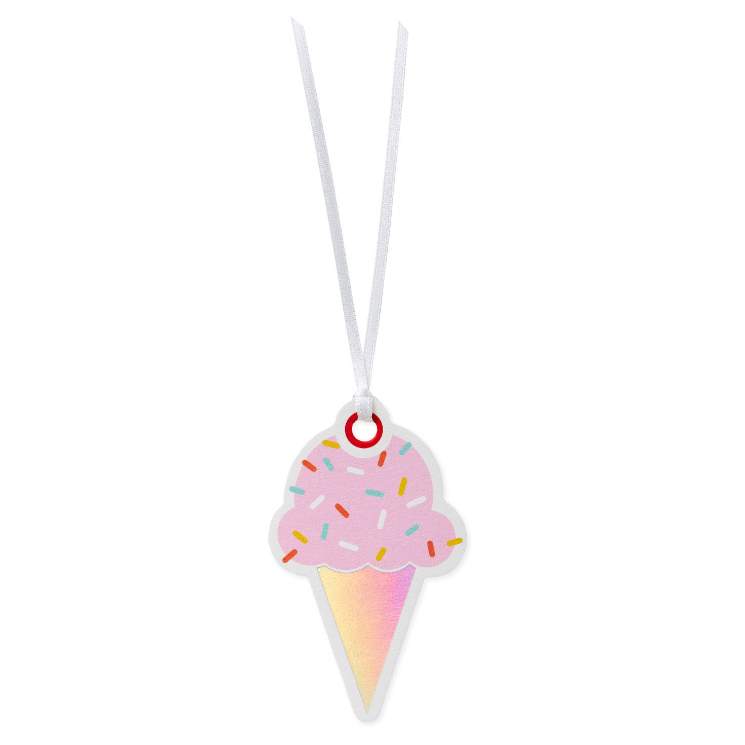 Pink Ice Cream Cone Die-Cut Gift Tag