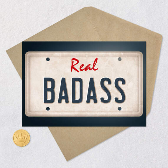 Real Badass Personalized License Plate Funny Card, , large image number 5