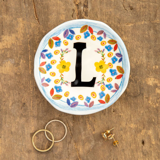 Natural Life Initial Trinket Dish, L, 