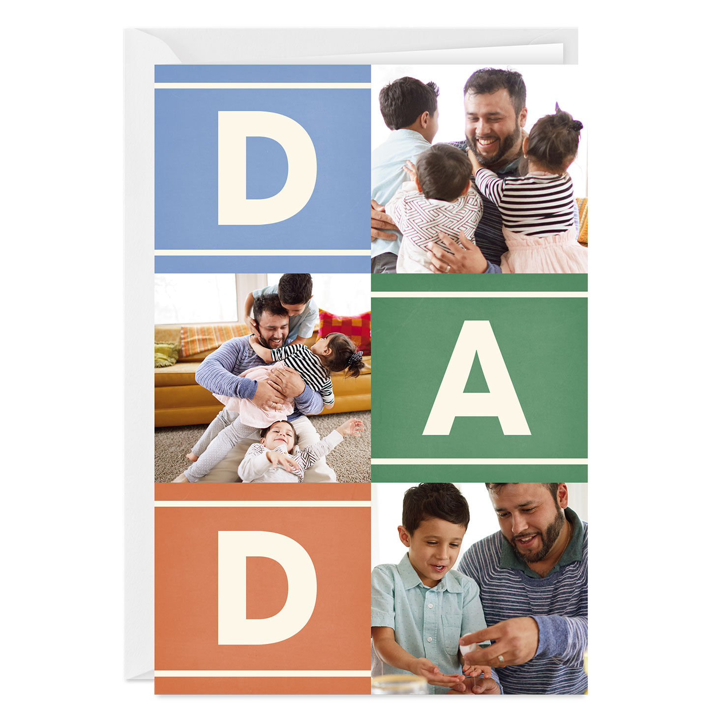 Personalized Photo Collage Color Blocks Photo Card