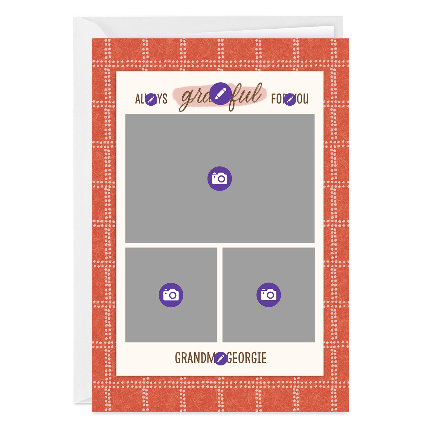 Rustic Orange and White Plaid Custom Card for only USD 4.99 | Hallmark