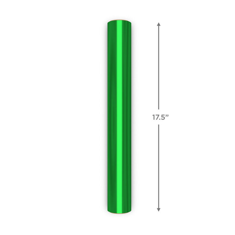 Green Foil Holiday Wrapping Paper Mini Roll Measurement image number 5