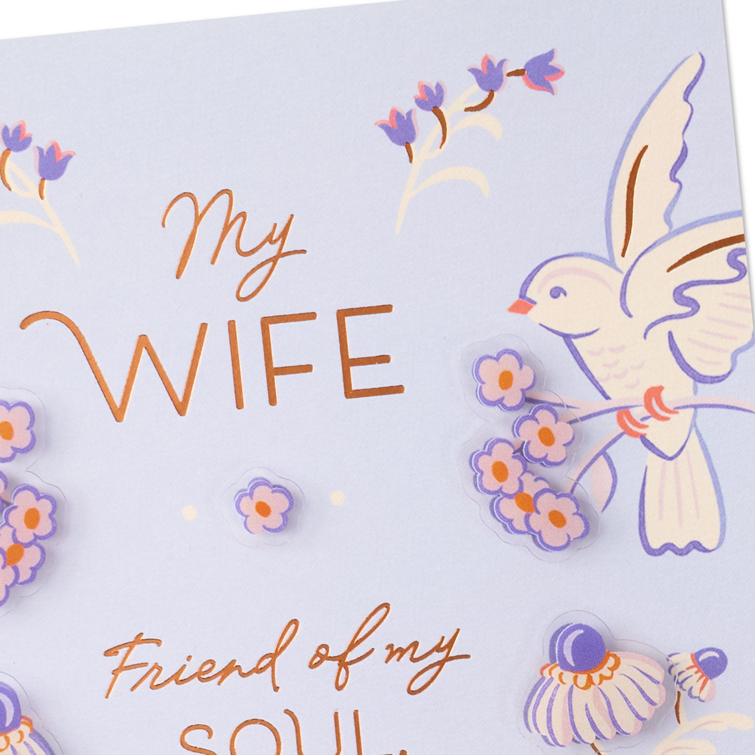 Birds and Blossoms Romantic Birthday Card for Wife Card Front Detail image number 4
