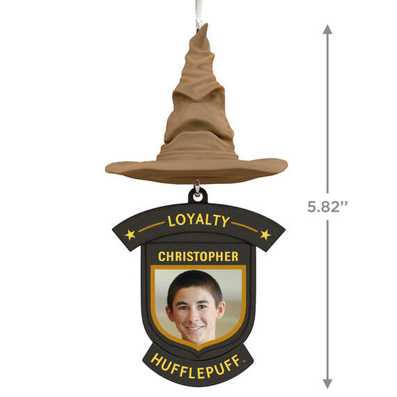 Harry Potter™ Sorting Hat House Trait Personalized Text and Photo Ornament, Hufflepuff™, , large image number 3