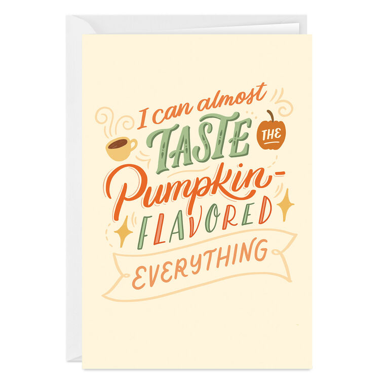 Pumpkin Flavored Everything Custom Thanksgiving Card, , large image number 1