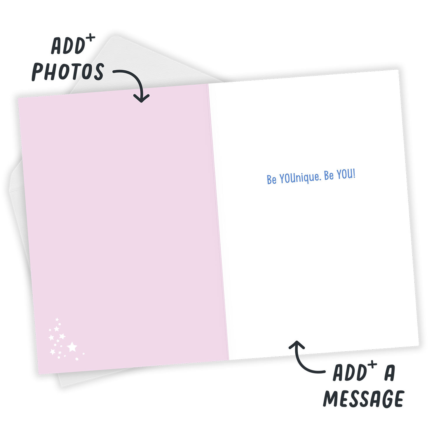 Disney Princesses Personalized Encouragement Card Open Card with Envelope indicating personalization image number 3