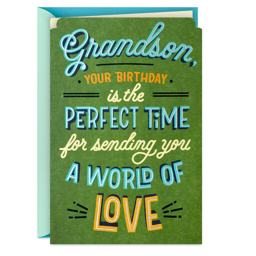 World of Love Birthday Card for Grandson, 