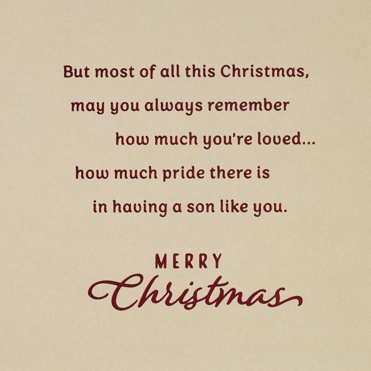 Cardinal in Snowy Tree Son Christmas Card sentiment image number 3