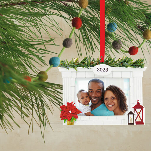 Cozy Fireplace 2023 Photo Frame Hallmark Ornament, 