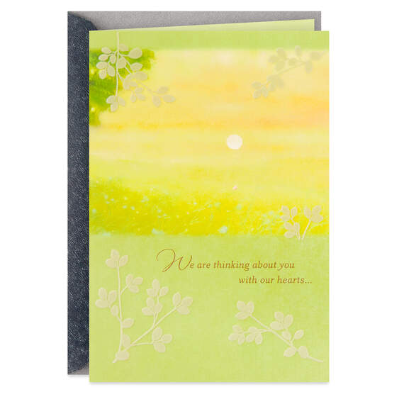 Thinking About You With Our Hearts Religious Sympathy Card, , large image number 1