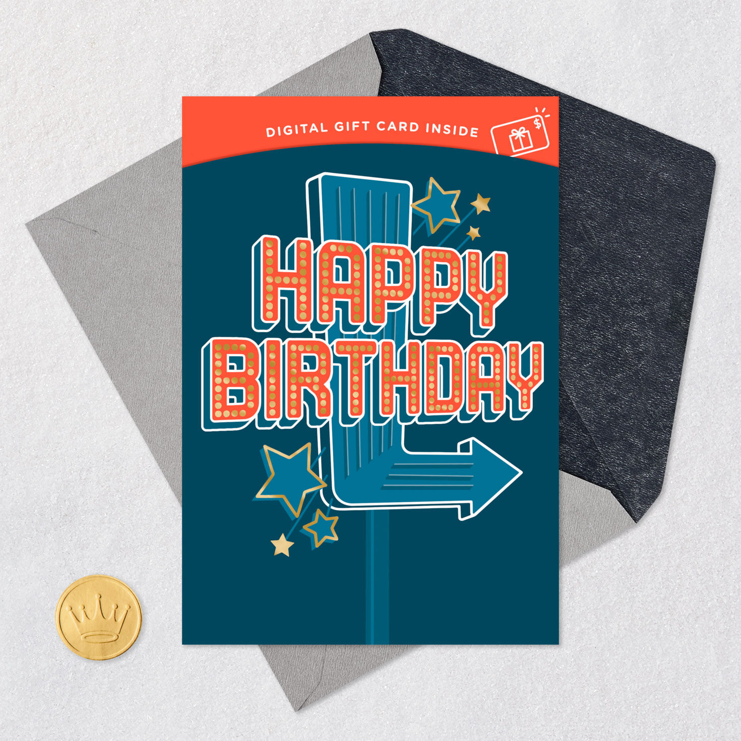 Happy Birthday Retro Marquee Sign Gift Card Greeting Birthday Card for only USD 4.99 | Hallmark