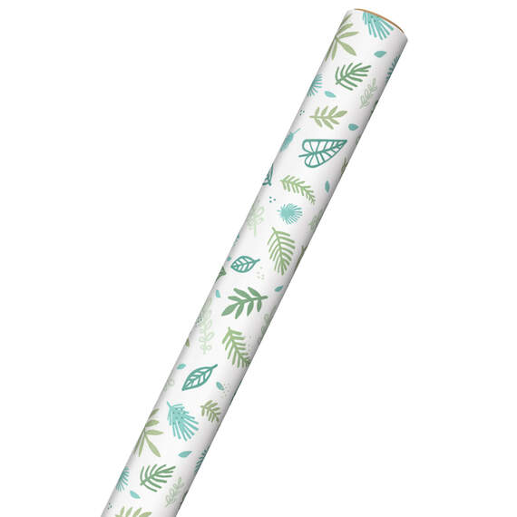 Green Leaves on White Wrapping Paper, 20 sq. ft., , large image number 5