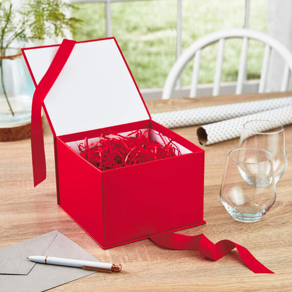 Red Large Gift Box With Shredded Paper Filler, , large image number 2