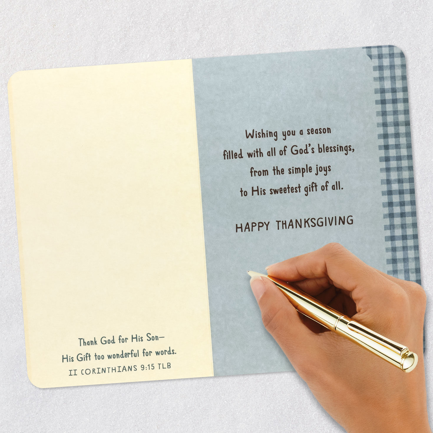 Warm Lettering Faith Blessings Thanksgiving Card Signing card image number 7