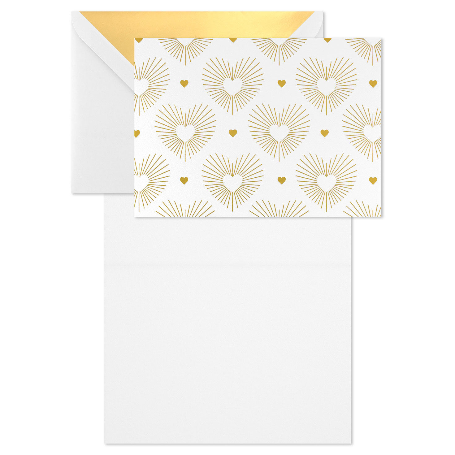 Hearts With Rays on White Blank Cards Pack Card Front with open card image number 3