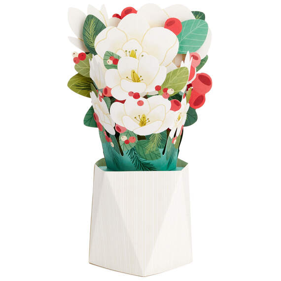 Magnolia Flower Bouquet 3D Pop-Up Holiday Card, , large image number 3