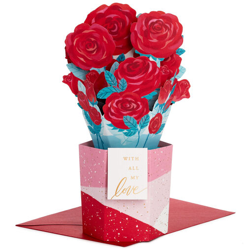 All My Love Rose Bouquet 3D Pop-Up Love Card, 