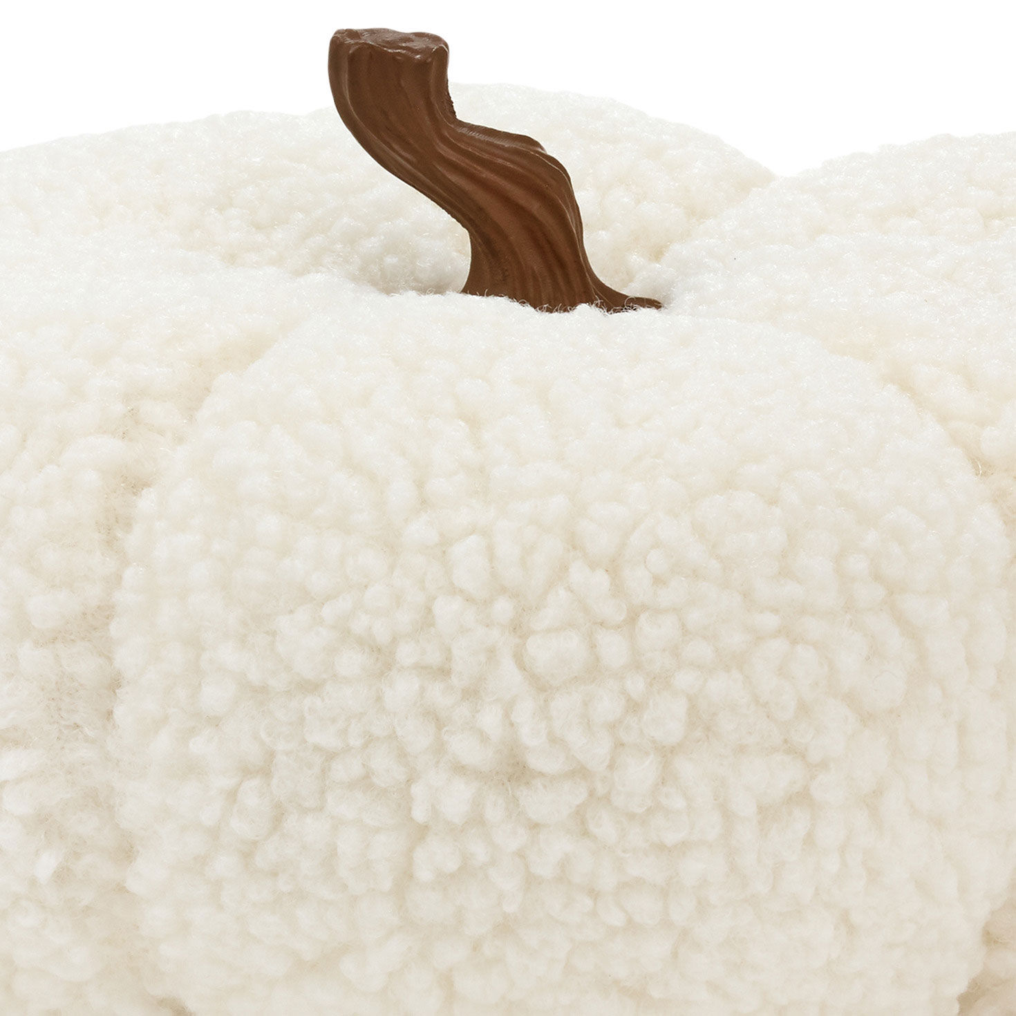 White Plush Fabric Pumpkin Fall Decoration  image number 3