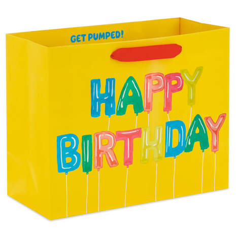 7.7" Happy Birthday Letter Balloons Medium Horizontal Gift Bag, , large