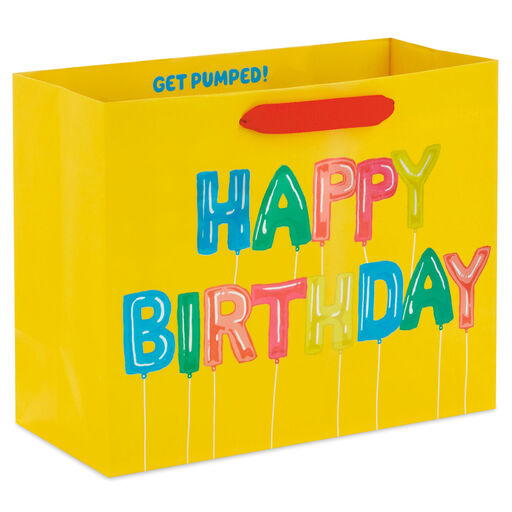 7.7" Happy Birthday Letter Balloons Medium Horizontal Gift Bag, 