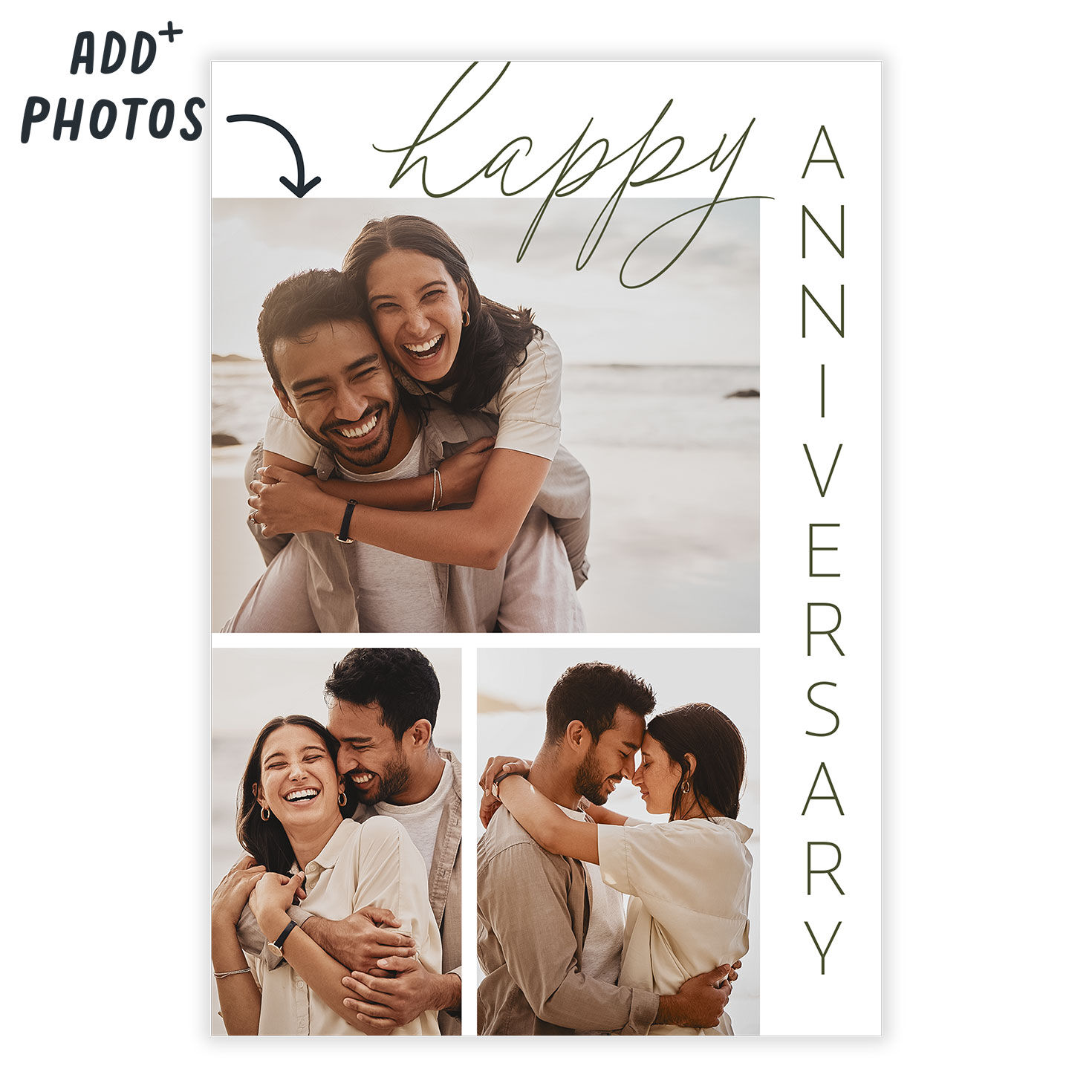 Memories and Love Personalized Anniversary Card Card Front indicating personalization image number 2