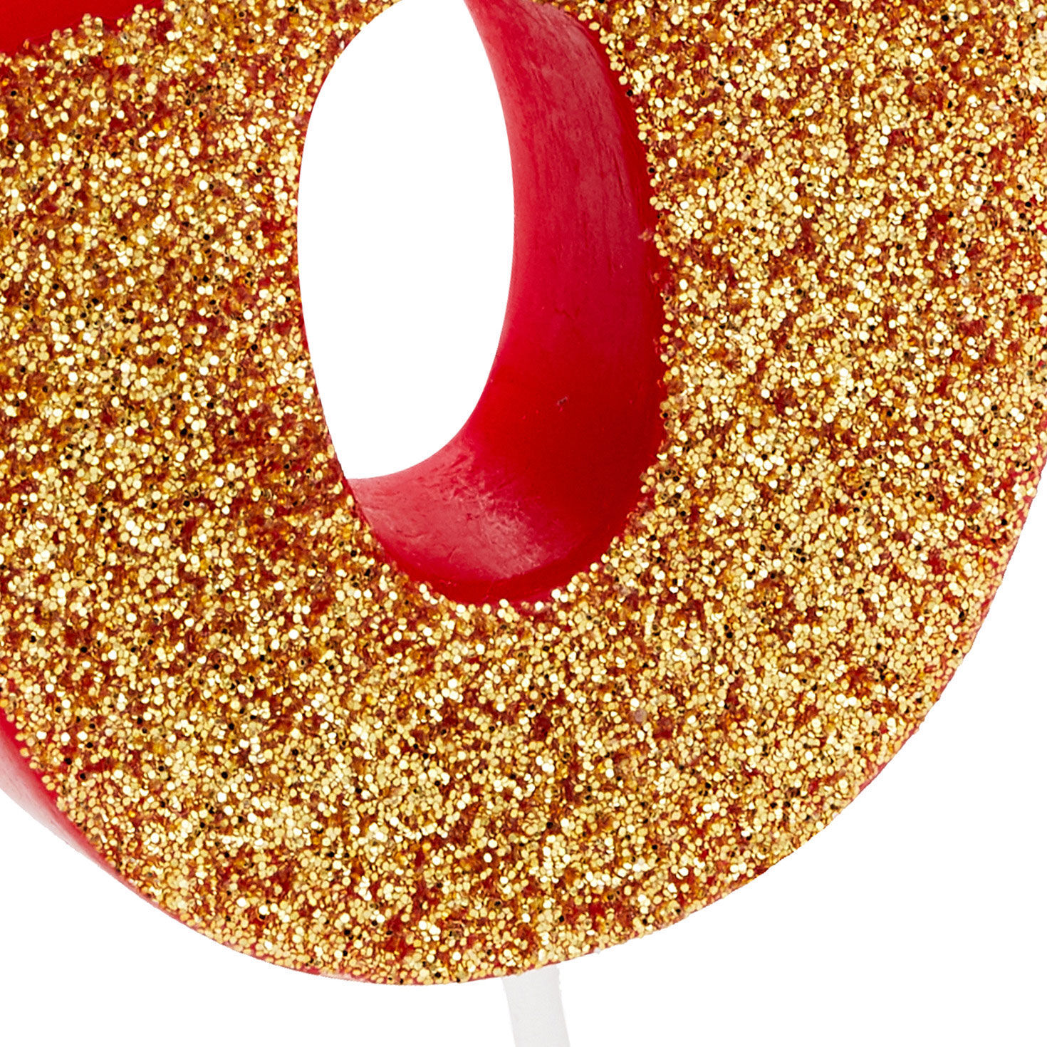 "6" Birthday Candle in Red With Gold Glitter, , large image number 3
