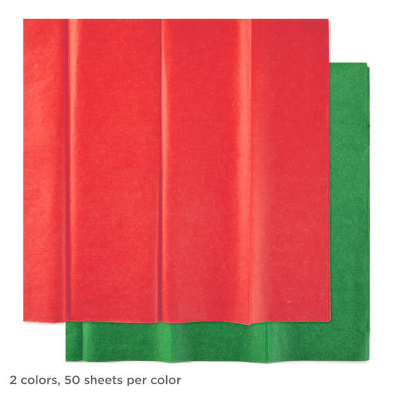 Red and Green 2-Pack Bulk Tissue Paper, 100 sheets, Red/Green, large image number 3