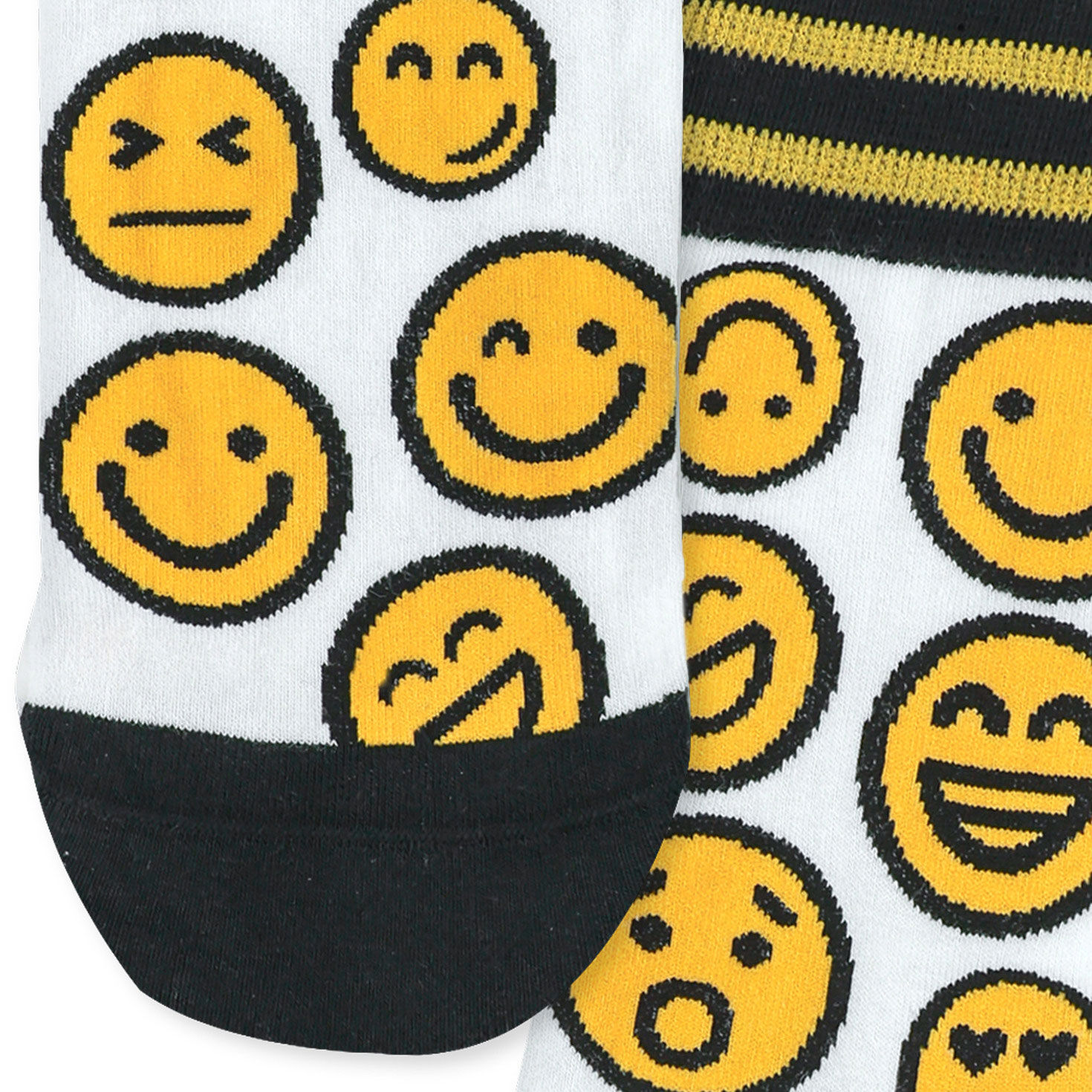 Smiley Faces Funny Crew Socks upclose view image number 3