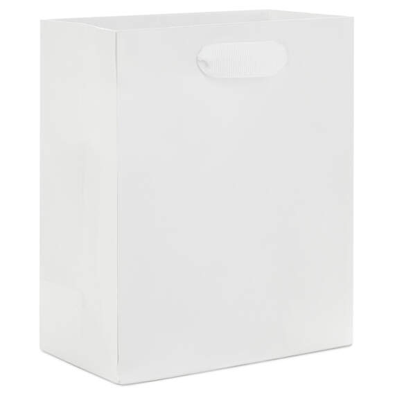 6.5" White Small Gift Bag, White, large image number 1