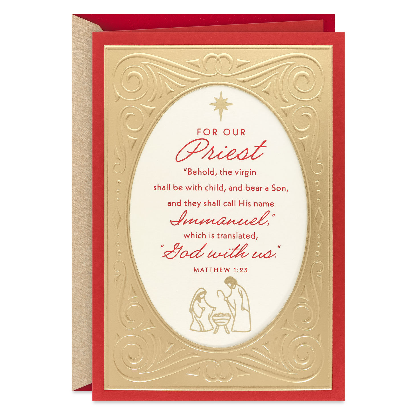 God With Us Religious Christmas Card for Priest