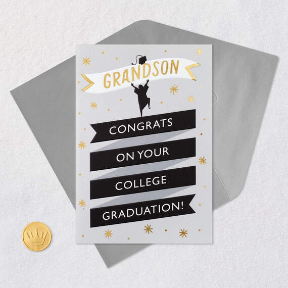 So Proud of You College Graduation Card for Grandson, , large image number 5