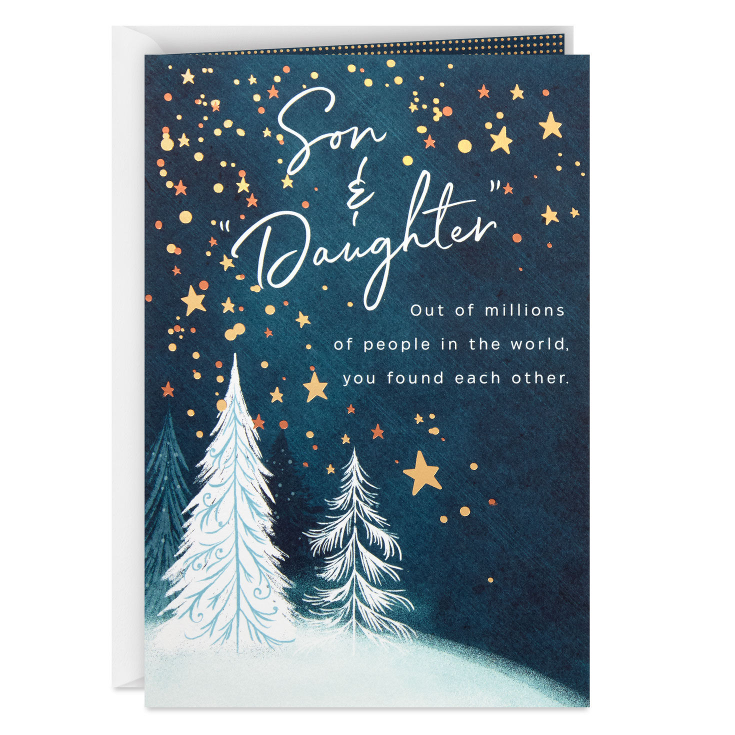 With Love DAUGHTER AND SON-IN-LAW Quality Christmas Card Tree Design 