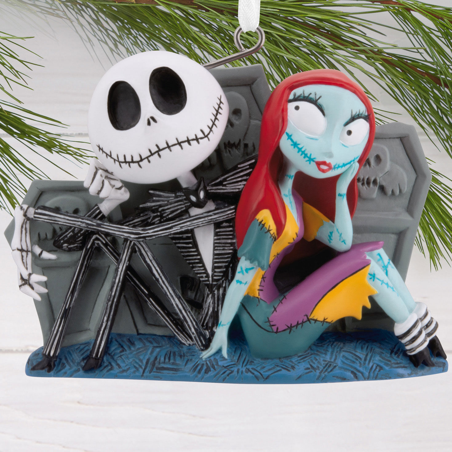 Disney Tim Burton's The Nightmare Before Christmas Jack and Sally With Tombstones Hallmark Ornament for only USD 11.49 | Hallmark