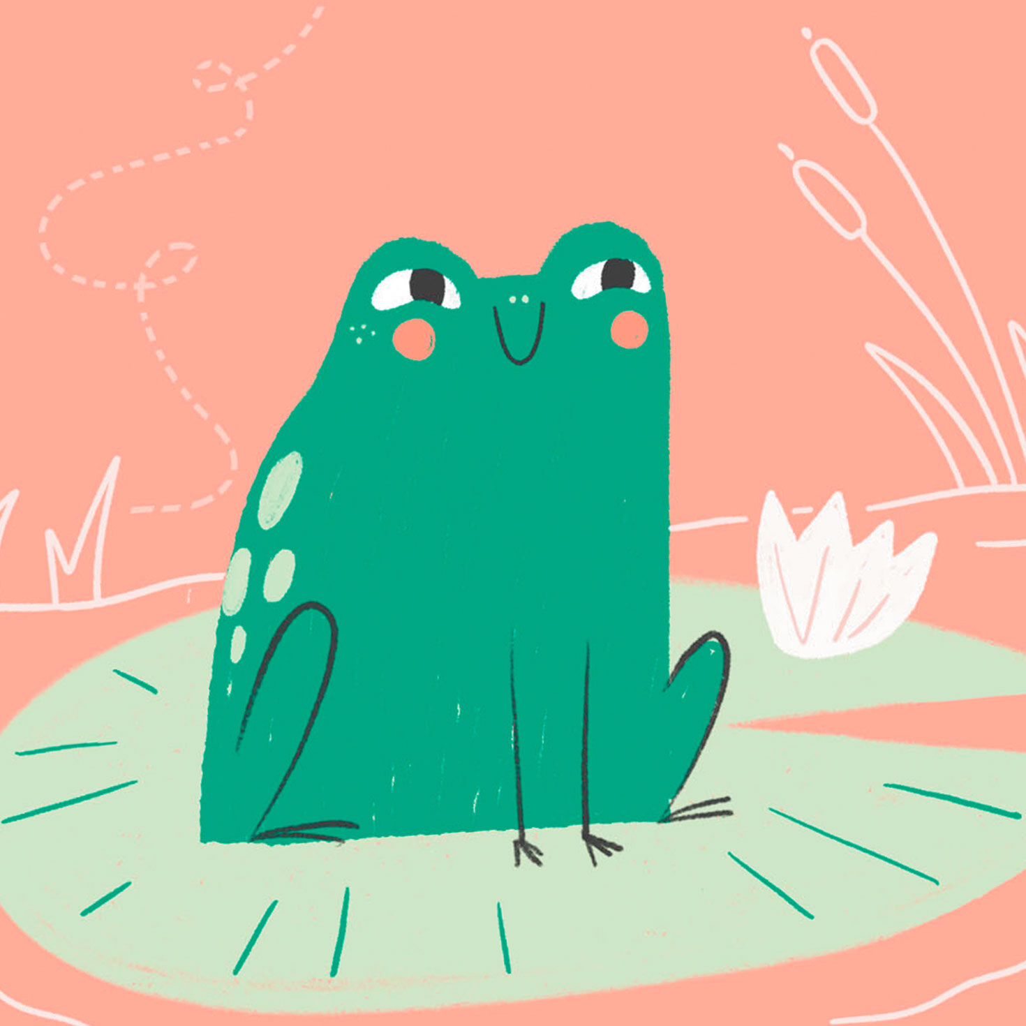 Frog on Lily Pad New Home Congratulations Card Card Front Detail image number 4