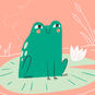 Frog on Lily Pad New Home Congratulations Card Card Front Detail image number 4