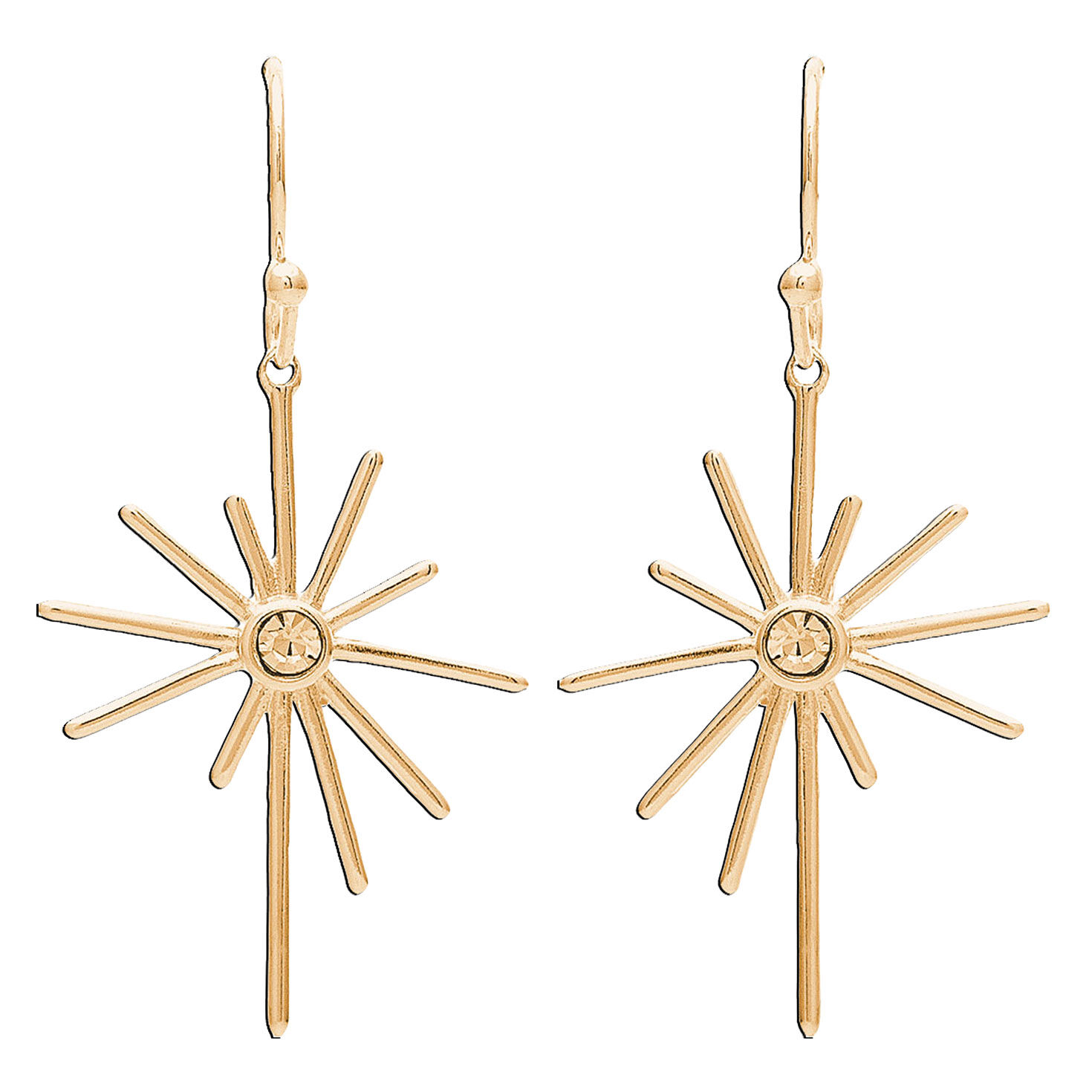 Rain Jewelry Mod Starburst Gold Metal Earrings, Gold, large image number 1