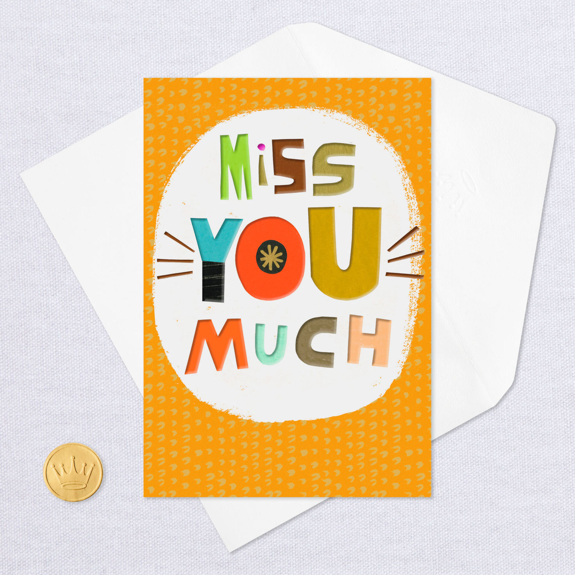 Foiled Greeting Card Sentimental With Special Wishes Missing You Lots