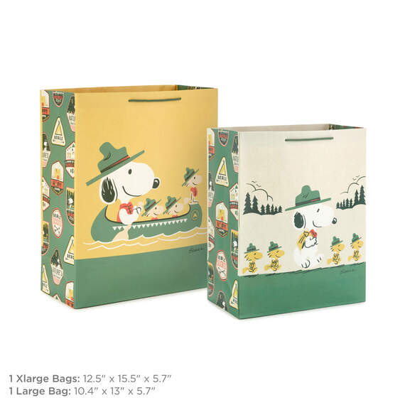 Peanuts® Beagle Scouts Snoopy and Troops 2-Pack Large and XL Gift Bags, , large image number 3