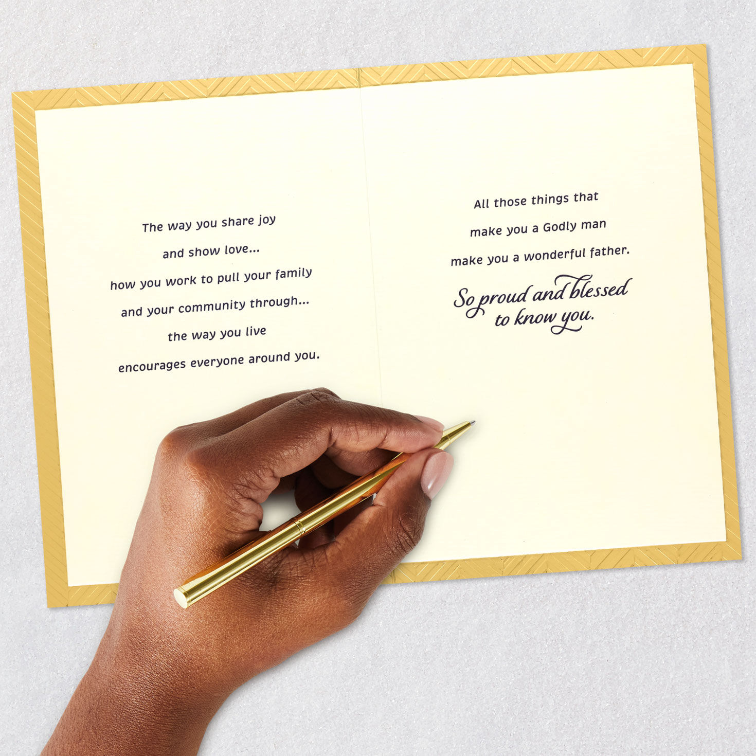 Black Man Praising God Religious Father's Day Card signing card image number 7
