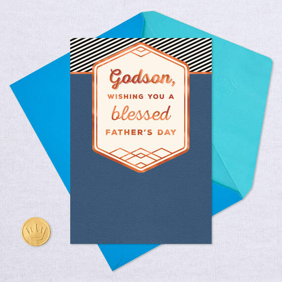 A Blessed Day Father's Day Card for Godson, , large image number 5