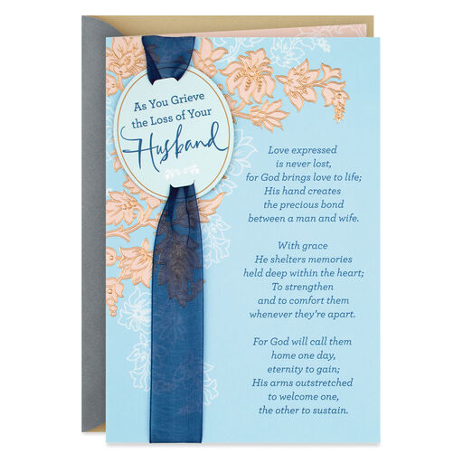 Bless the Memories Religious Sympathy Card for Loss of Husband, 
