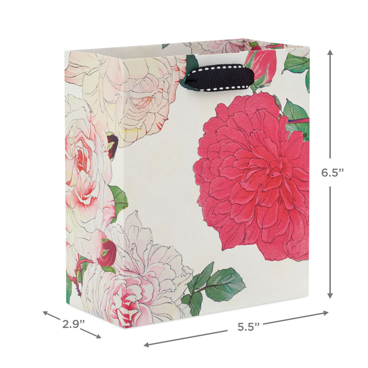 Illustrated Roses Small Gift Bag measurement image number 3