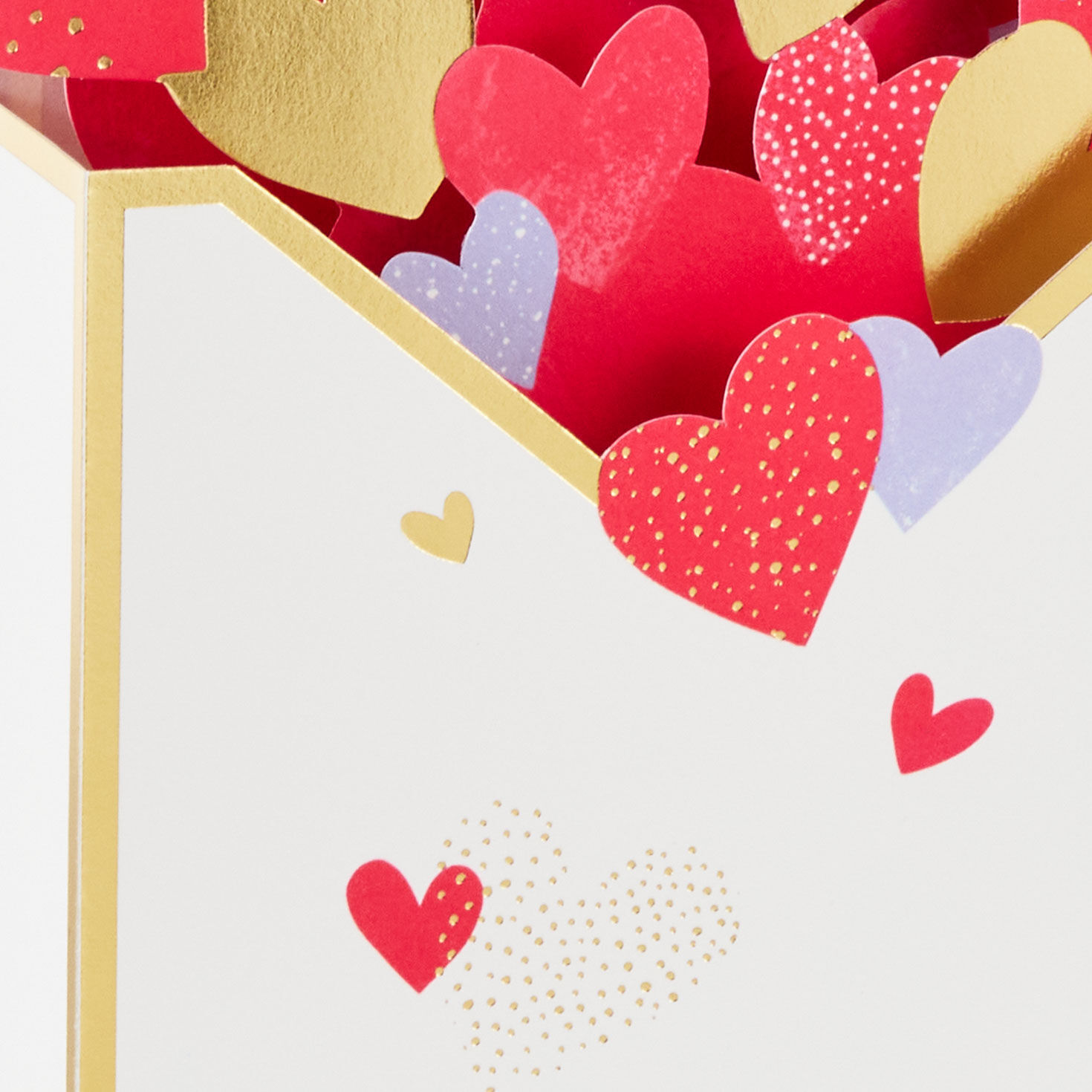 Pop-Up Envelope and Hearts Valentines Day Card Card Front Detail image number 5