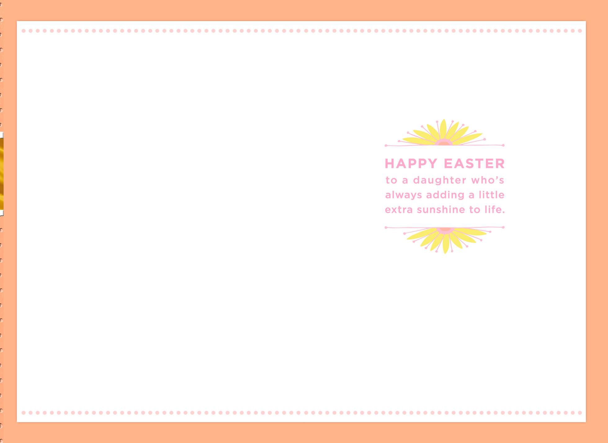 Daughter Adds Sunshine Easter Card